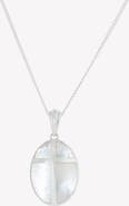 Rizen Jewelry Mother Of Pearl Cross Pendant Necklace