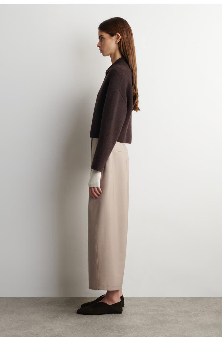COS Cropped Barrel-Leg Cotton Pants, Alternate, color, Beige