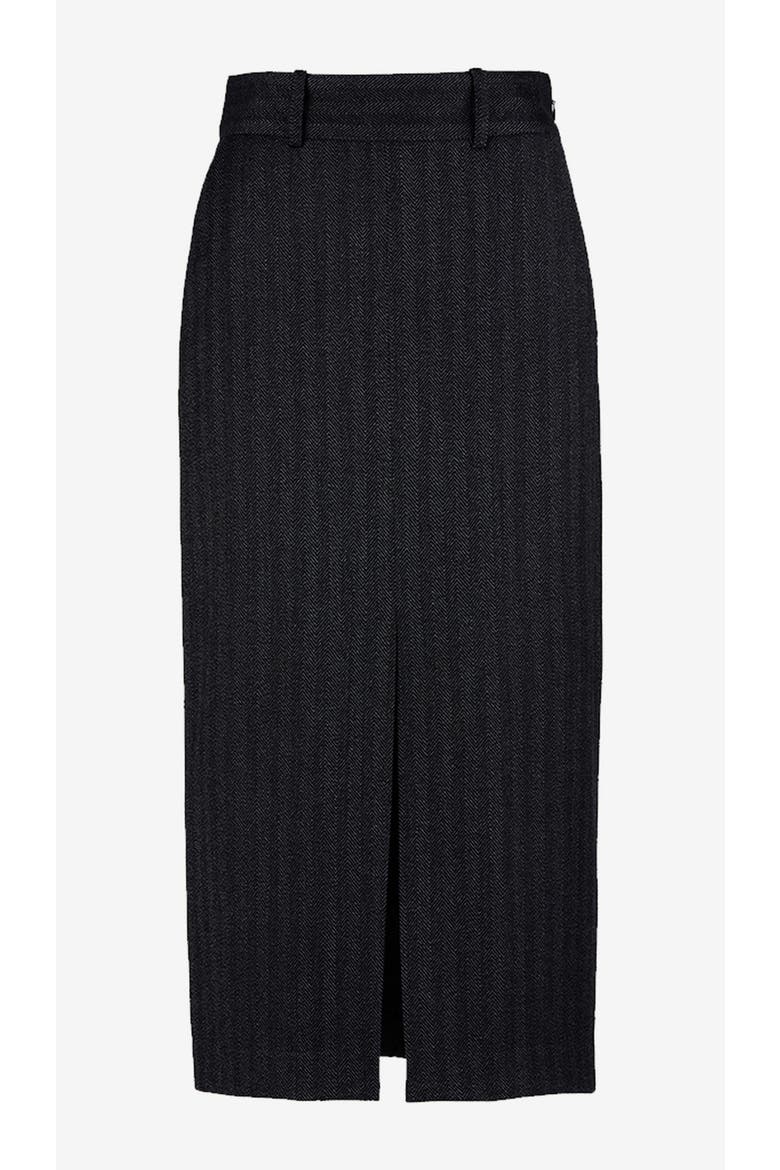 Front Slit Trouser Skirt, Alternate, color, Slate Herringbone