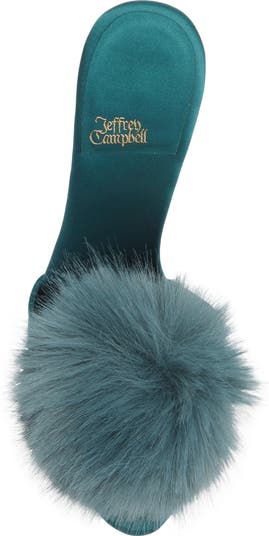 Shopaholic Faux Fur Pom Slide Sandal