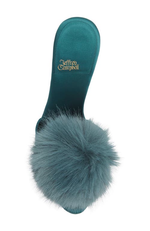 Jeffrey Campbell Shopaholic Faux Fur Pom Slide Sandal