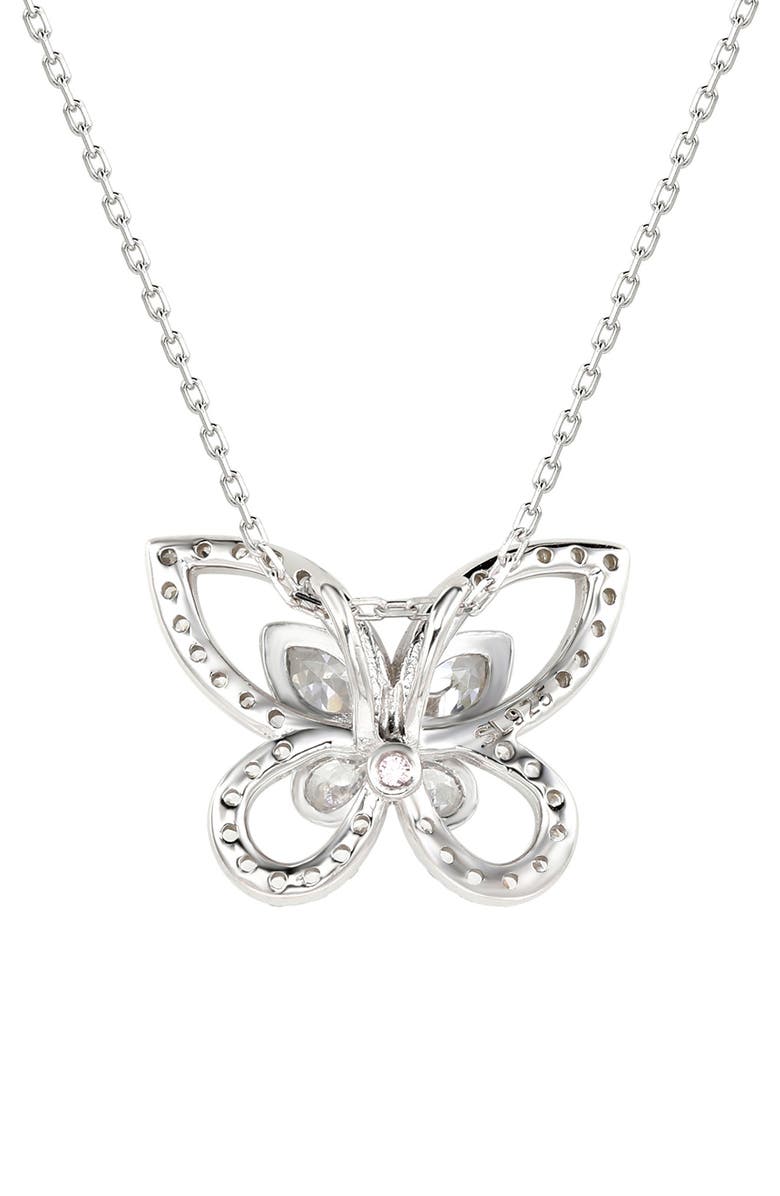 SUZY LEVIAN Sterling Silver Cubic Zirconia Butterfly Pendant Necklace, Alternate, color, 