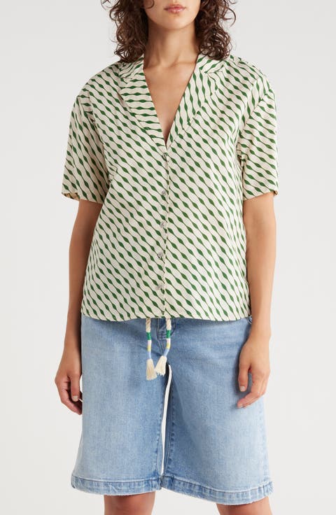 Printed Cotton Camp Shirt