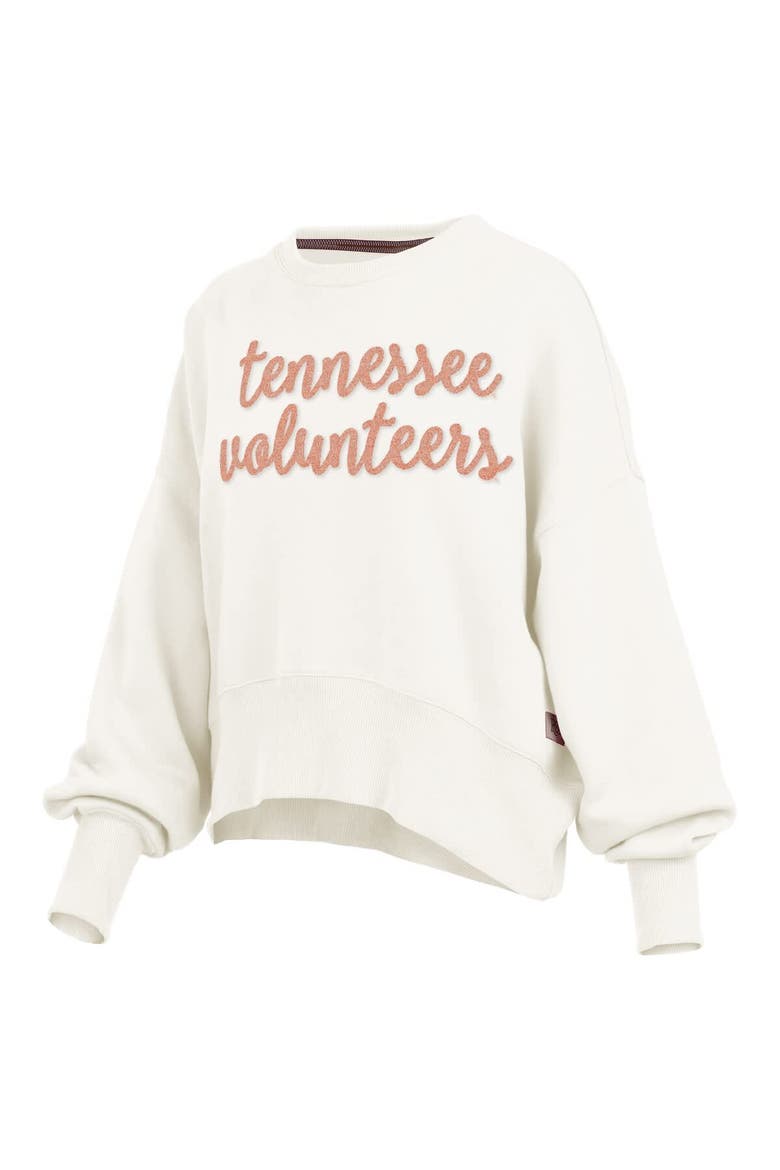 Women's Pressbox Cream Tennessee Volunteers Chelsea Oversized Pullover Sweatshirt, Alternate, color, Cream