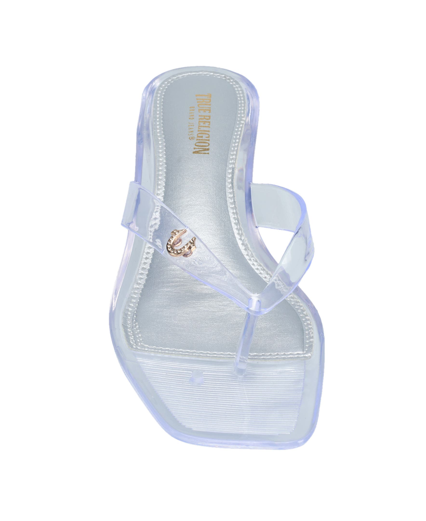 True Religion Jelly Thong Strap Heel, Alternate, color, Clear