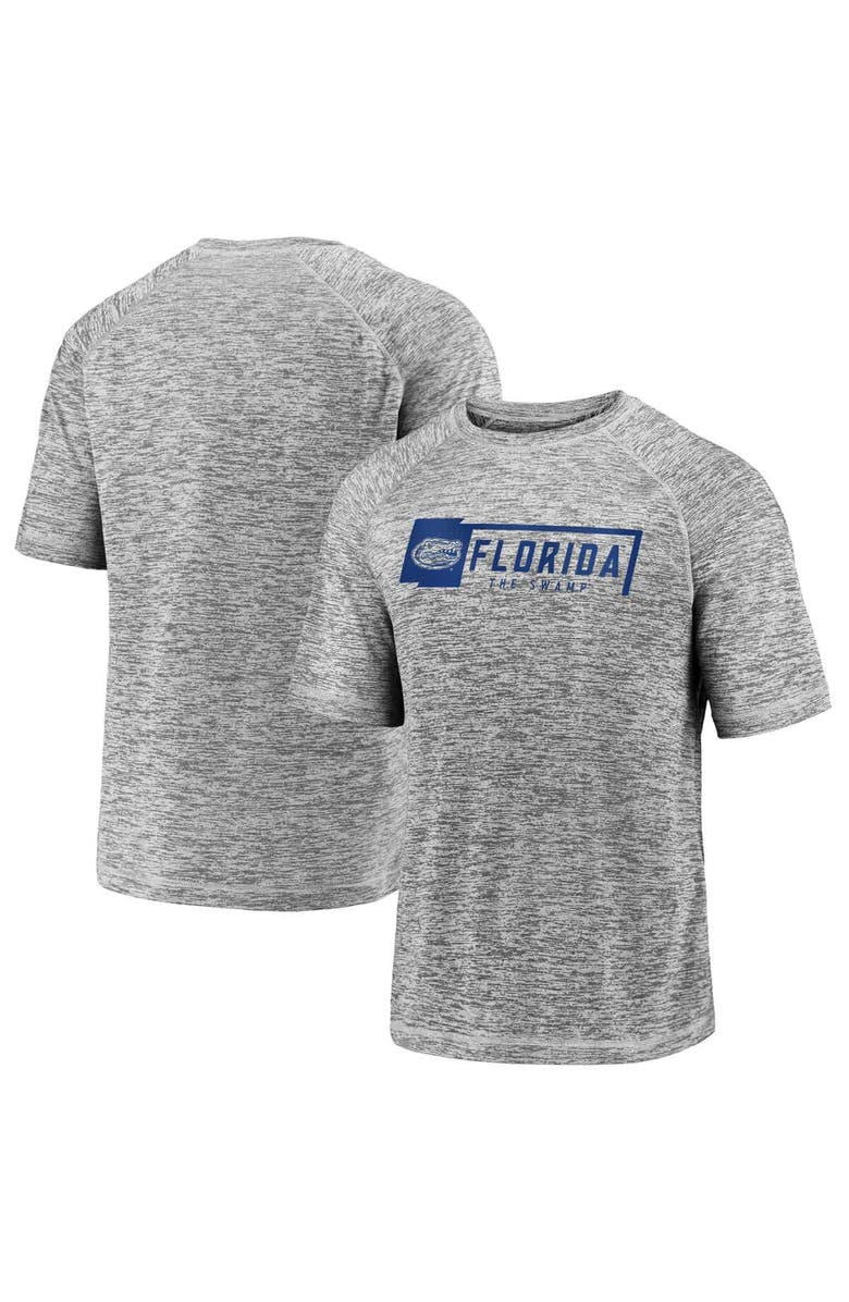 FANATICS Men's Fanatics Gray Florida Gators Disrupt Jocktag Striated Raglan T-Shirt, Main, color, Gray