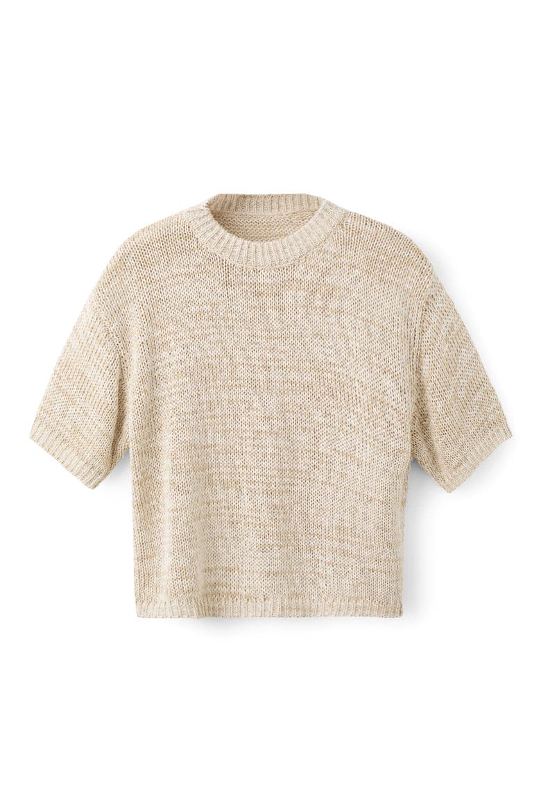 Paquita Speckled Knit Cotton Blend Sweater, Alternate, color, BEIGE