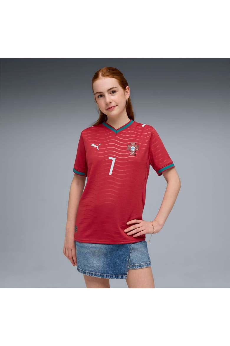 Youth Puma Cristiano Ronaldo Red Portugal National Team 2026 Home Replica Jersey, Main, color, Red