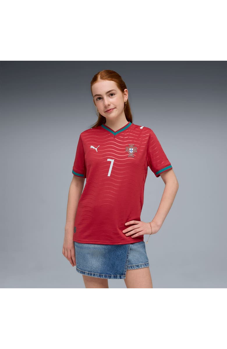 PUMA Youth Puma Cristiano Ronaldo Red Portugal National Team 2026 Home Replica Jersey, Main, color, Red