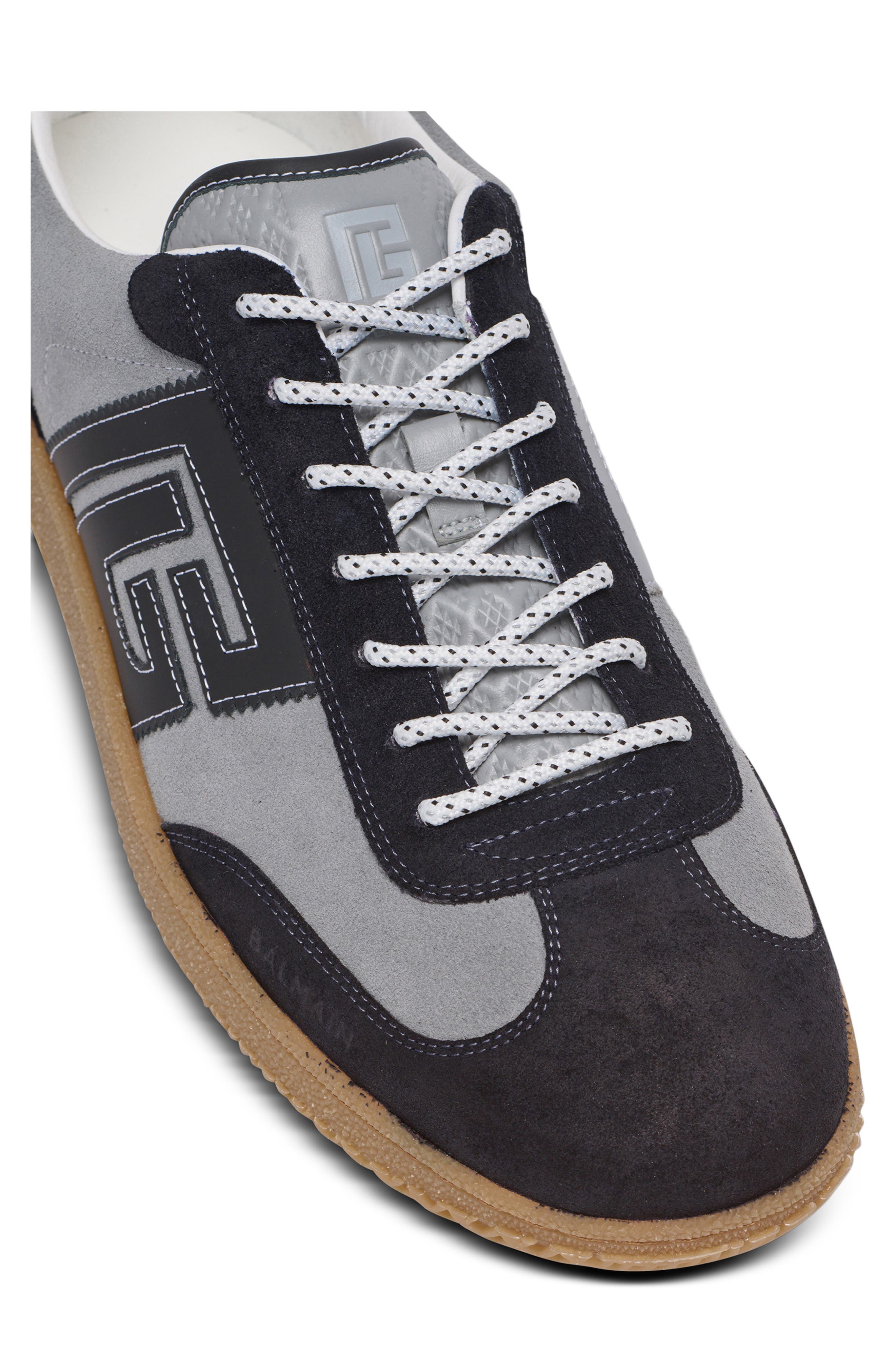 Balmain Swan Low Top Sneaker, Alternate, color, Yfg Dark Grey/ Light Grey