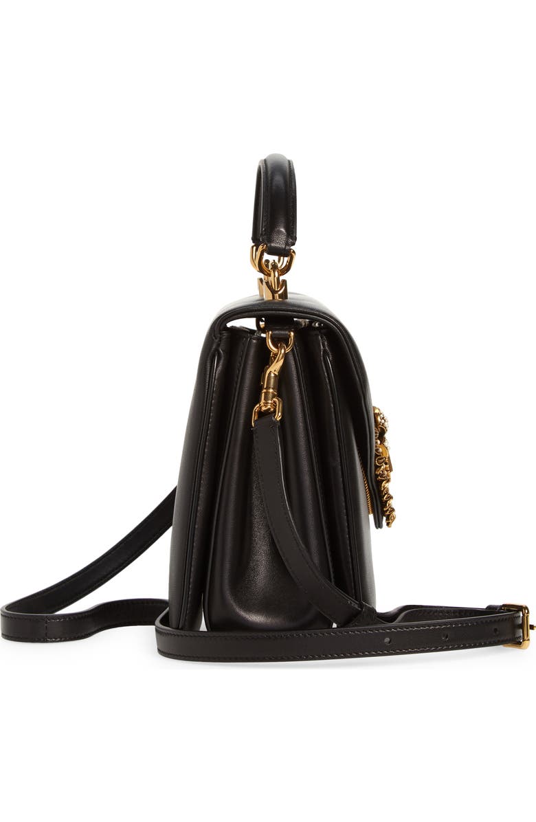 Dolce&Gabbana Devotion Leather Top Handle Bag, Alternate, color,