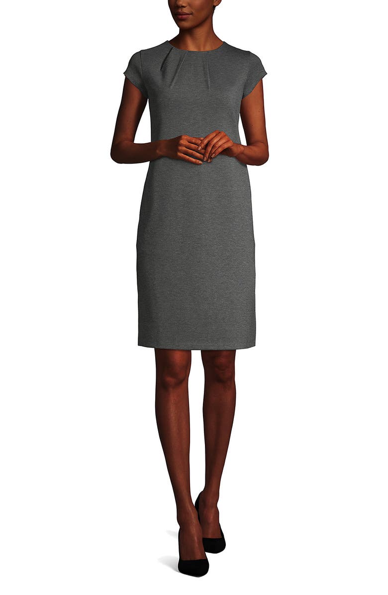 Lands' End Short Sleeve Ponte Dress, Main, color, 