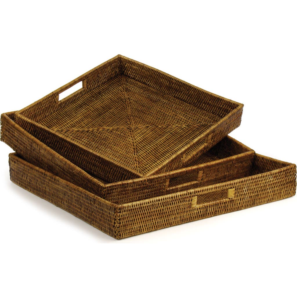 Napa Home & Garden Burma Rattan Ottoman Trays, Set Of 3 In Brown