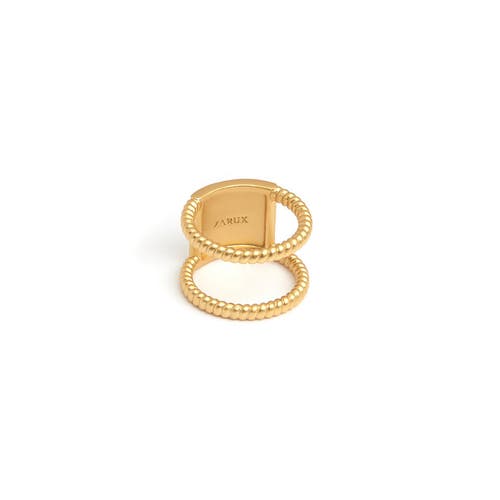 Zarux Double Rope Ring In Gold