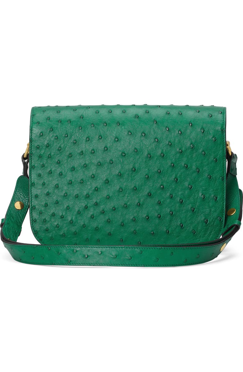 Gucci 1955 Horsebit Ostrich Shoulder Bag, Alternate, color,