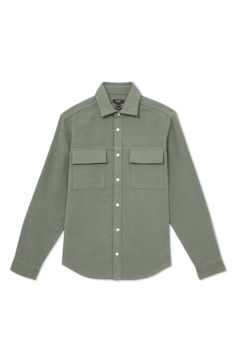 Reiss Camber Cotton Moleskin Overshirt, Alternate, color, Green