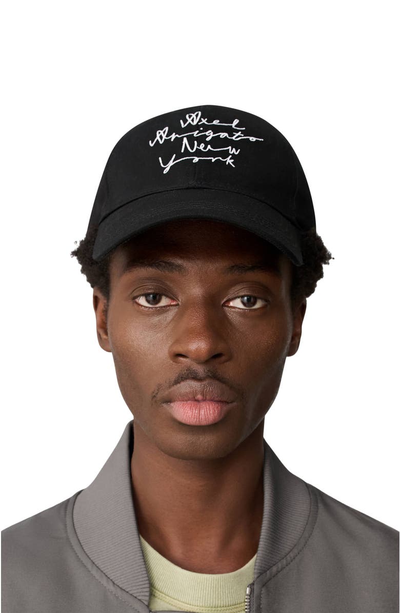 Axel Arigato Scribble New York Cap, Alternate, color, Black