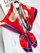 SILKSILKY Pure Mulberry Silk Printed Square Shawl Scarf