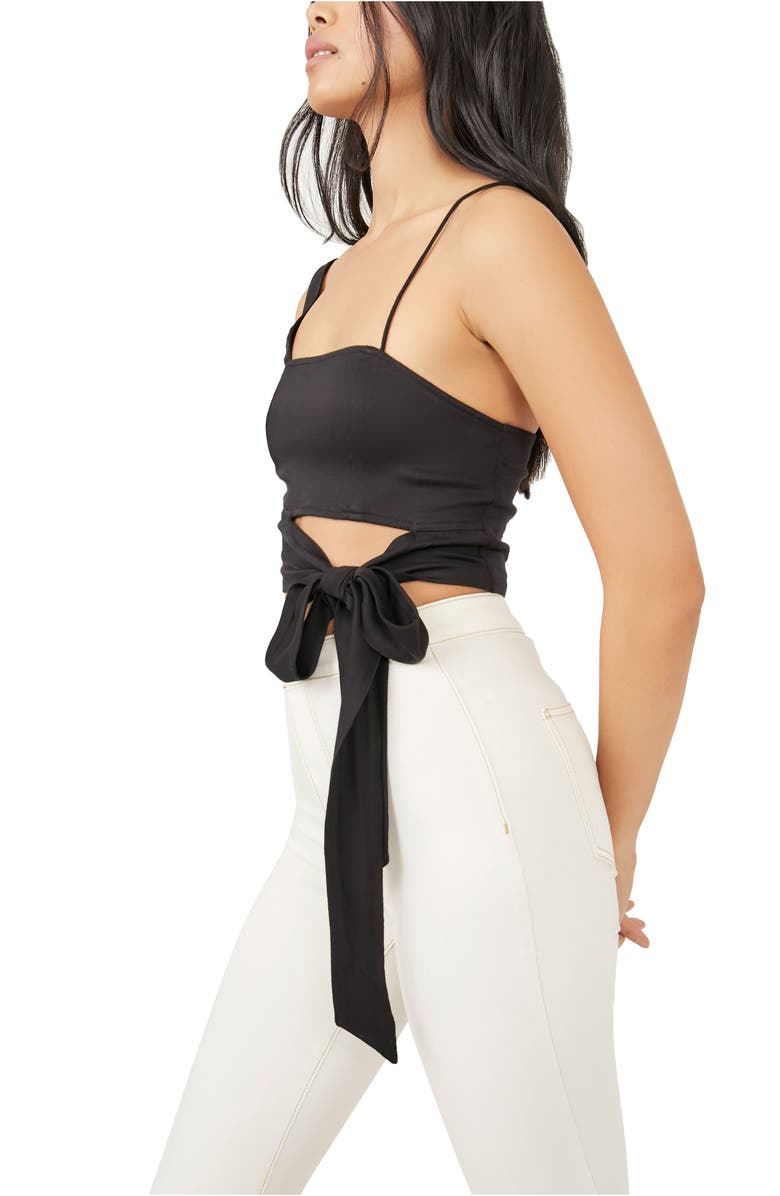 Free People Mila Tie Front Crop Top, Alternate, color, 