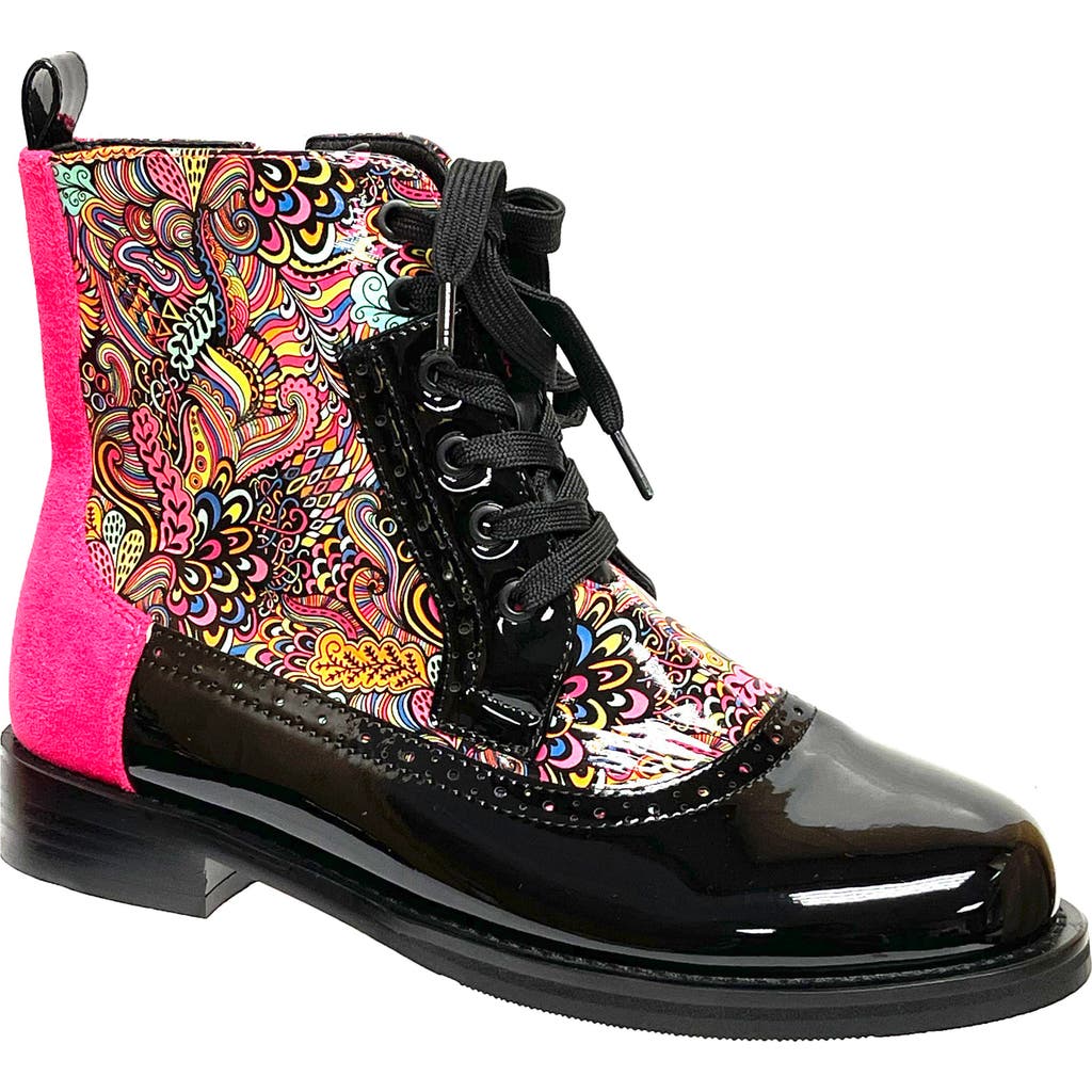 Ninety Union Mixed Print Lace-up Boot