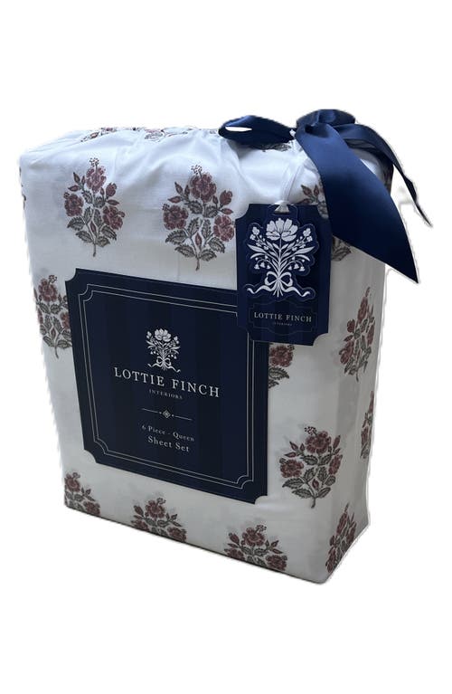 Artisan 34 Floral Print 6-piece Microfiber Sheet Set In Blue