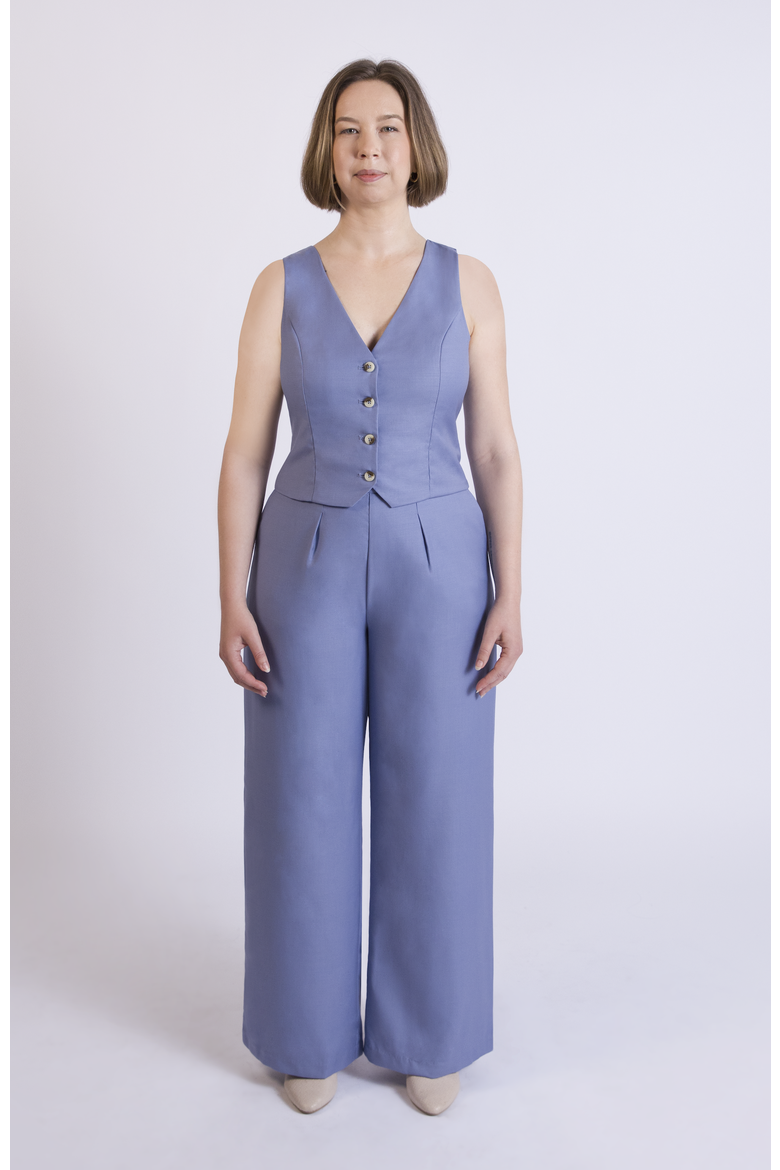 The Wool Wide Leg Pant For Full Hips And Thighs, Alternate, color, Sky