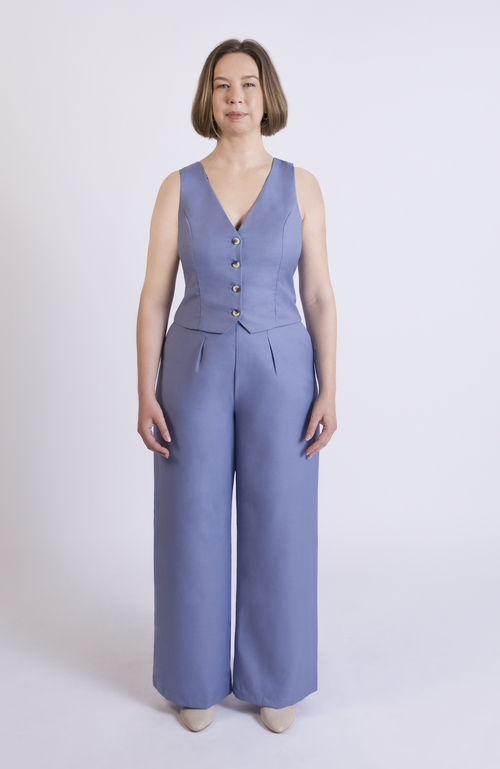 Aam The Label The Wool Wide Leg Pant For Full Hips And Thighs In Purple