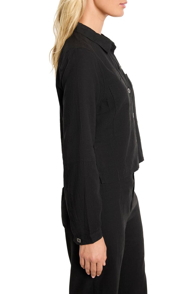 Rumba Linen Blend Shirt Jacket, Alternate, color, BLACK ONYX
