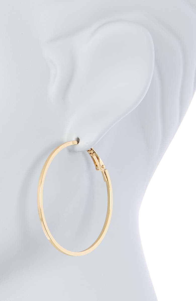 NORDSTROM RACK 45mm Square Wire Hoop Earrings, Alternate, color, Gold