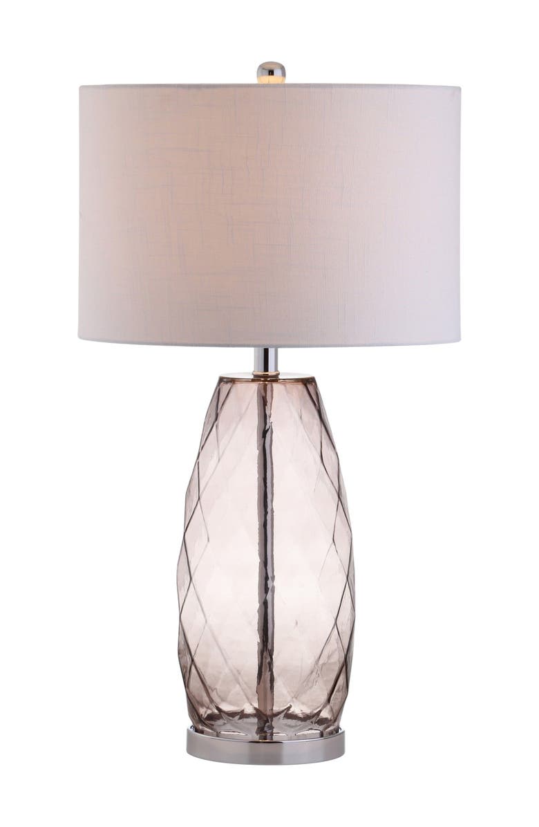 JONATHAN Y Juliette 26.5" Glass/Metal LED Table Lamp, Main, color, Smoked Gray