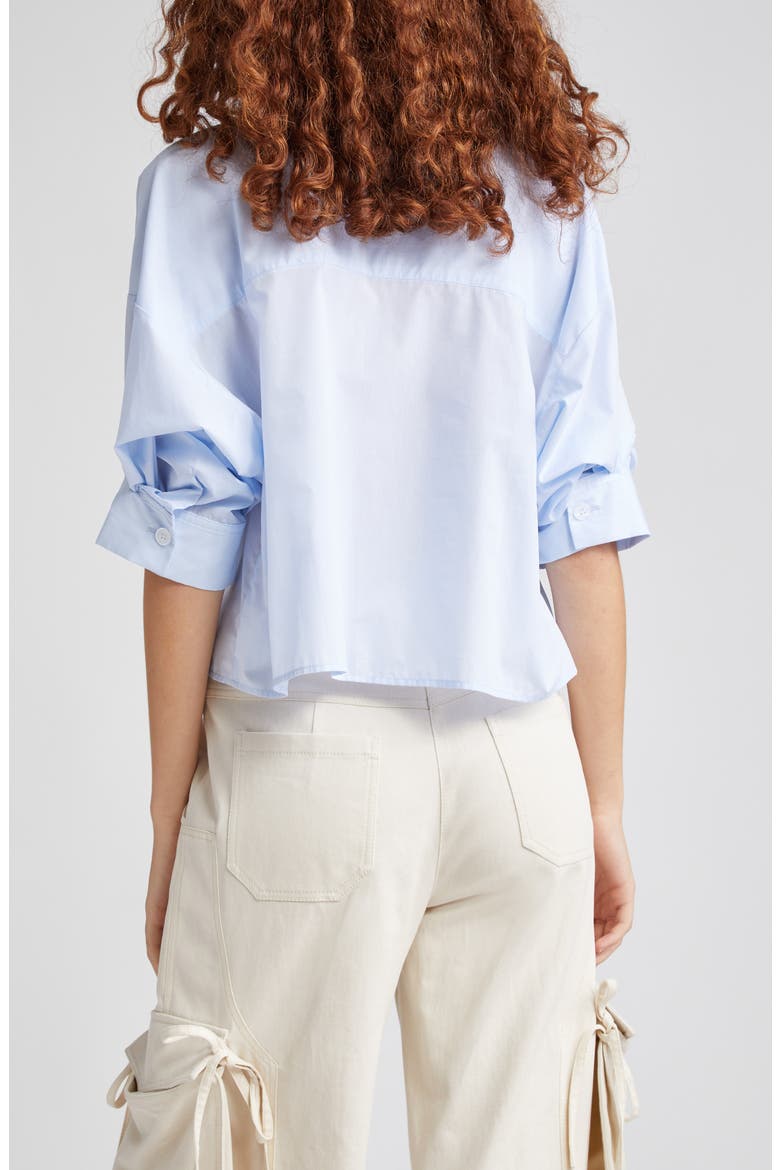 Next Ex Crop Button-Up Shirt, Alternate, color, BABY BLUE