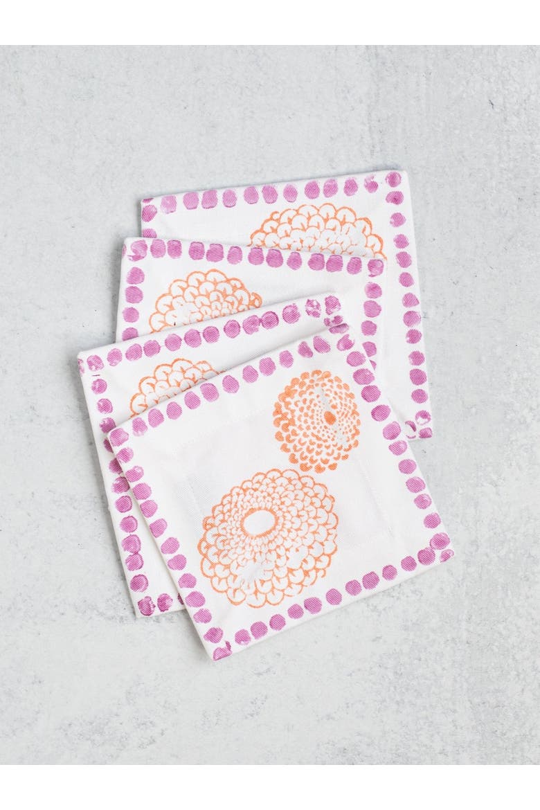 Marigold Cocktail Napkins - Set of 4, Alternate, color, Lilac & Melon