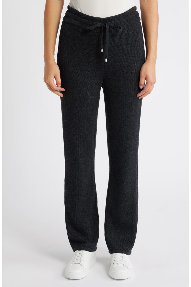 Rib Wide Leg Pants, Main, color, CHARCOAL HEATHER GREY