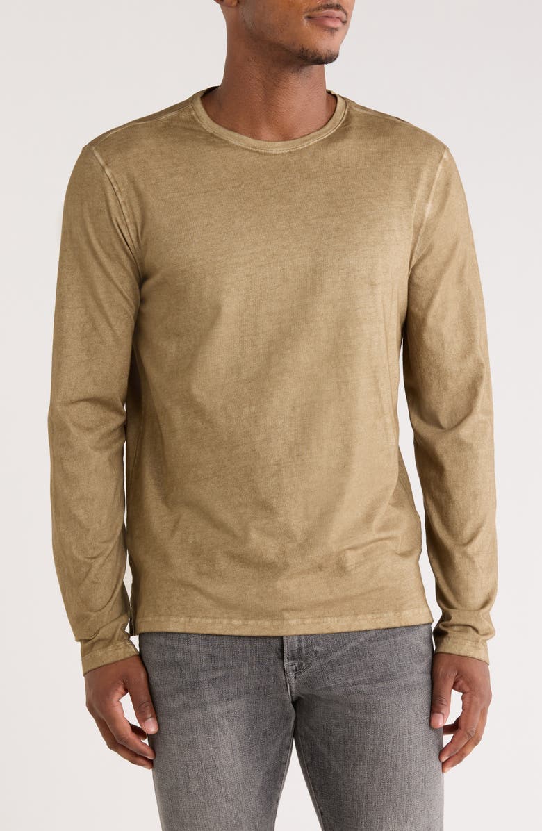 John Varvatos Chester Crewneck Long Sleeve T-Shirt, Main, color, Almond