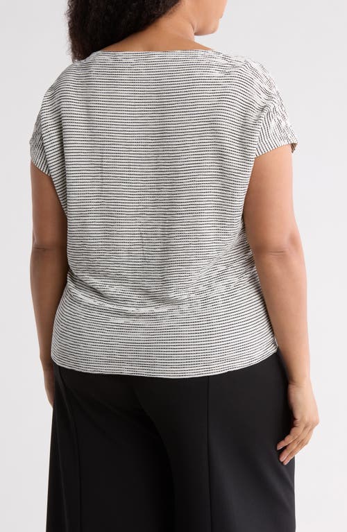 Max Studio Boat Neck Cap Sleeve T-shirt