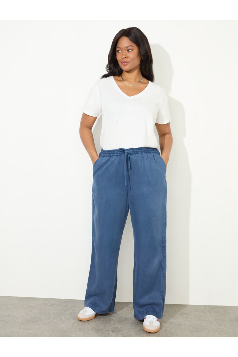 Drawstring Wide Leg Pants, Alternate, color, Blue