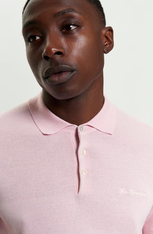 Ben Sherman Signature Organic Cotton Polo Sweater In Blush