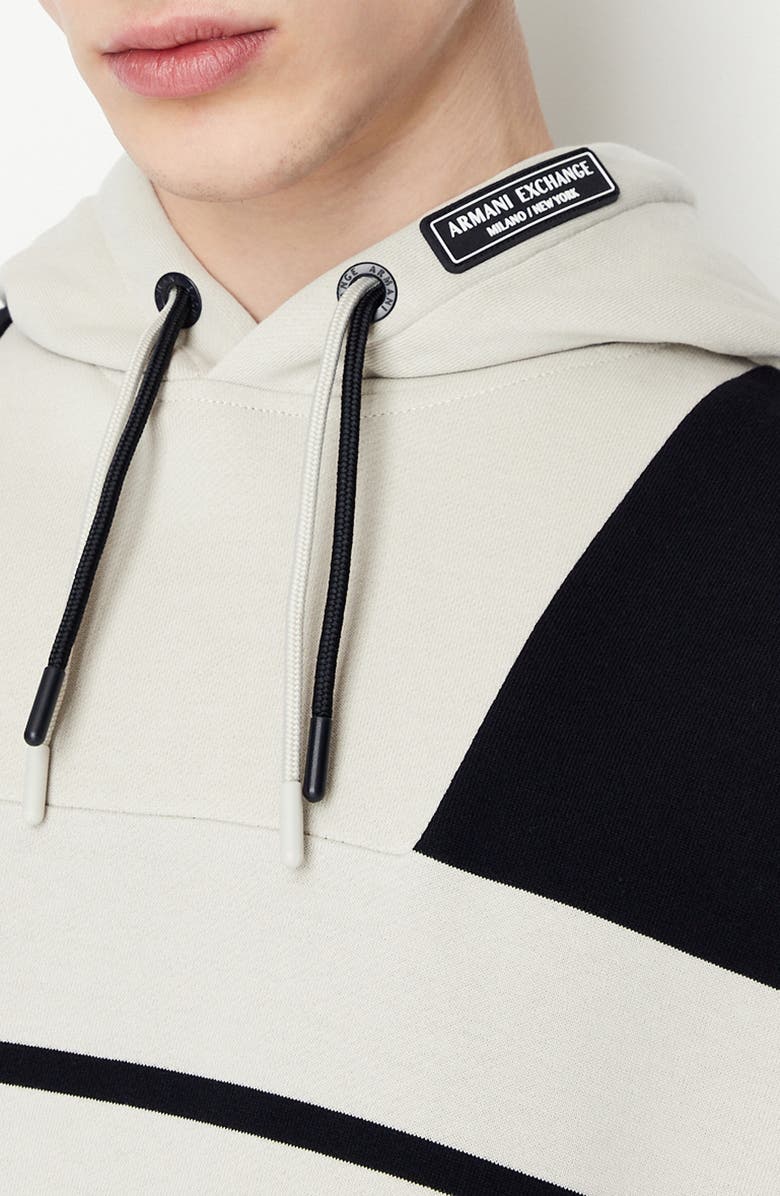 Armani Exchange Stripe Two-Tone Hoodie, Alternate, color,