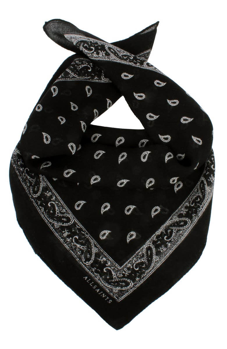 AllSaints Small Paisley Wool Bandana, Main, color,