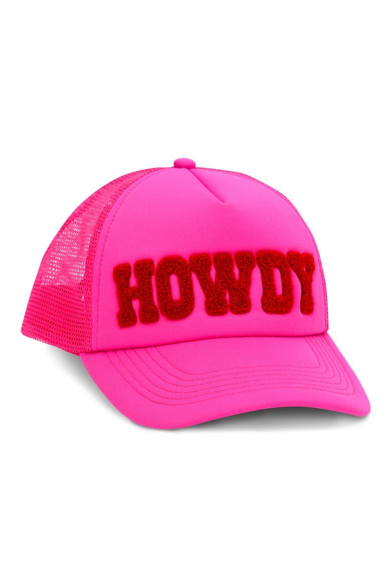 Kids' Howdy Trucker Hat, Alternate, color, PINK