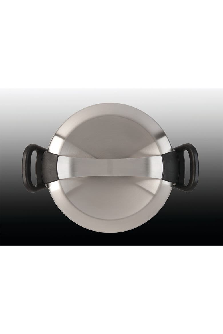 Covered Stainless Steel Beige Pot, Alternate, color, SILVER