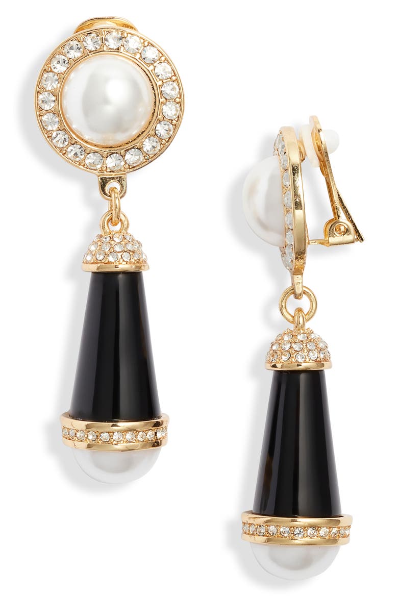 Resin Pendant Drop Earrings, Main, color, POLISHED GOLD