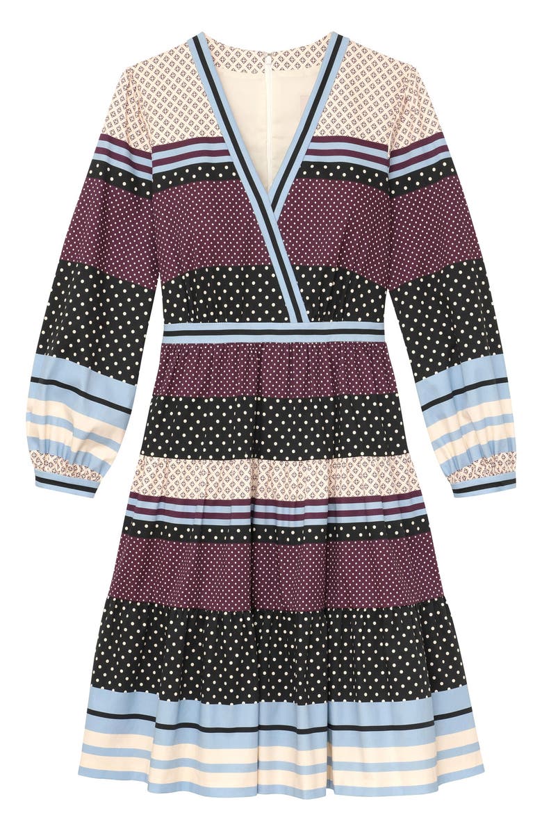 Gal Meets Glam Collection Dakota Mixed Print Long Sleeve Fit & Flare Dress, Alternate, color,