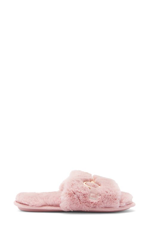 Bcbg Plush Horsebit Faux Fur Slipper In Pink