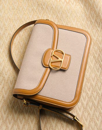 ショルダーバッグ・ポシェット Valentino Garavani Oak Brown Calf Leather 9To5 Small Valentino Garavani 9to5 Smooth Calfskin Shoulder Bag for