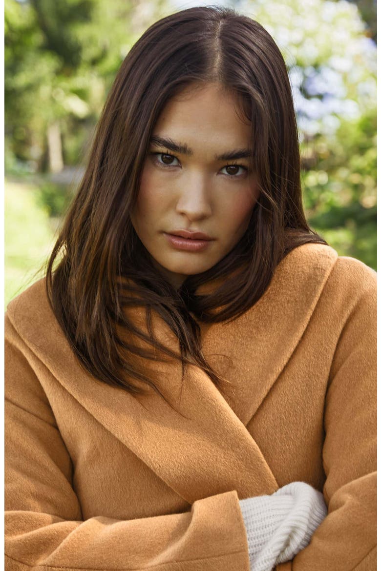 Brigette Cashmere Wool Robe, Alternate, color, Camel