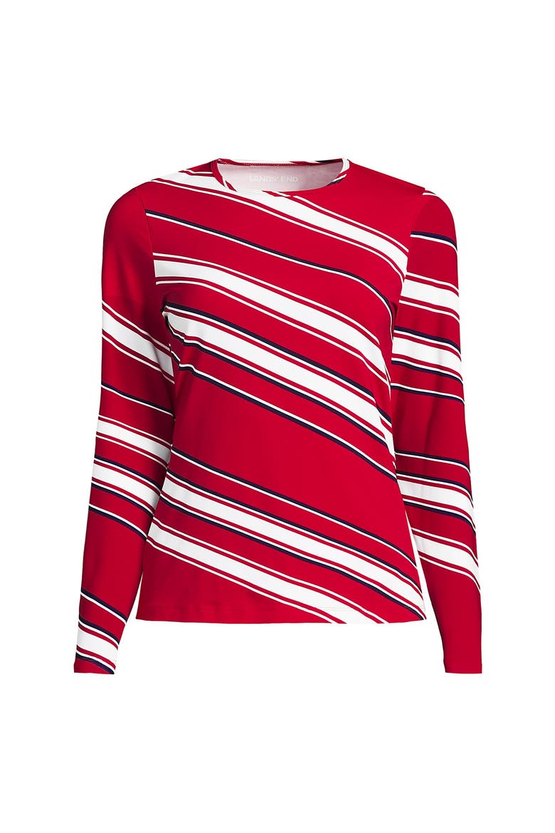 SunShade UPF 50 Long Sleeve Rash Guard Swim Tee, Alternate, color, Diagonal Stripe/Strawberry