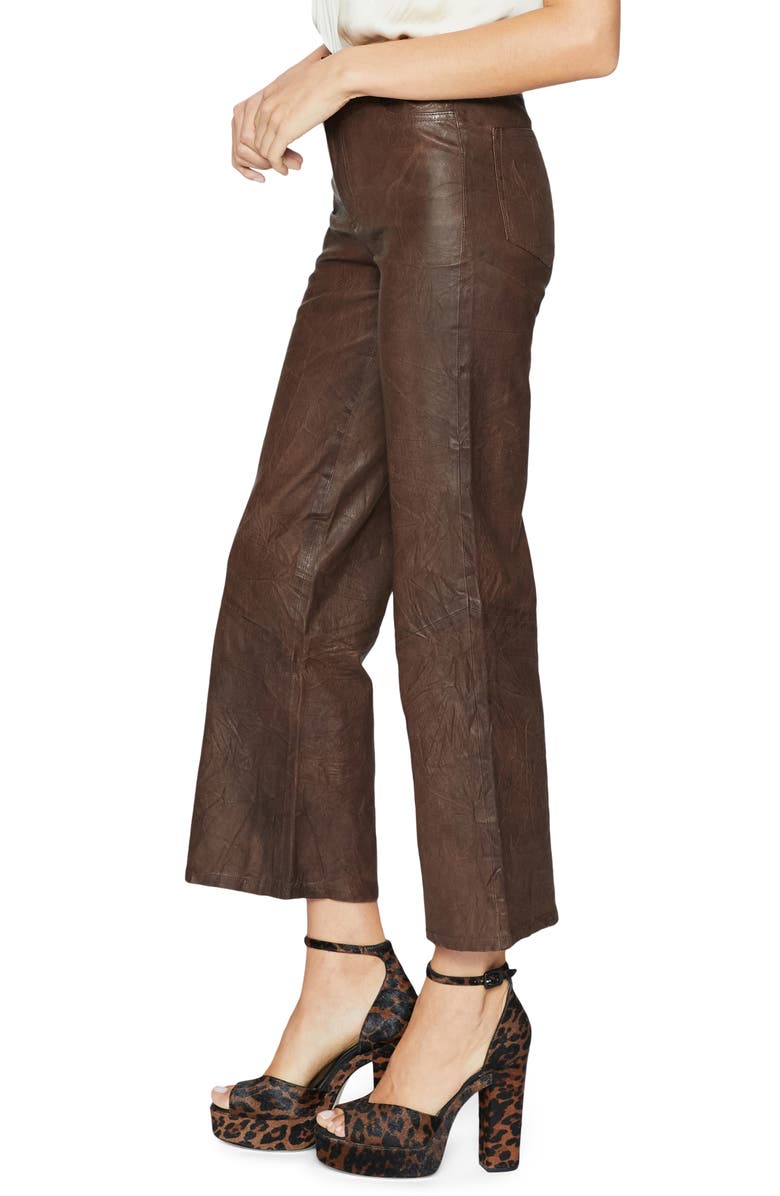 PAIGE Leenah High Waist Leather Ankle Wide Leg Pants, Alternate, color,
