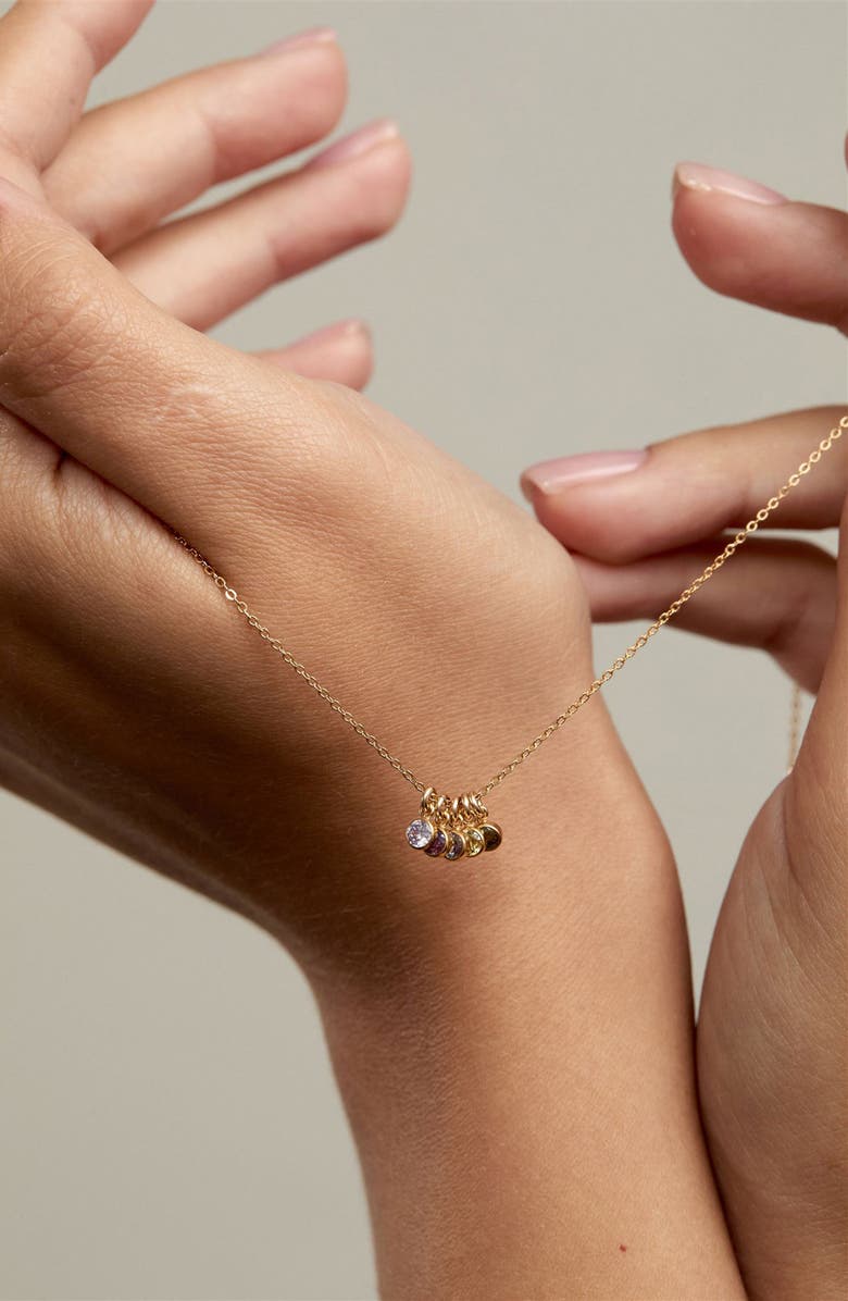 Set & Stones Multi Birthstone Charm Necklace, Alternate, color, Silver / 2 Charms