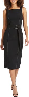Maggy London Belted Midi Dress
